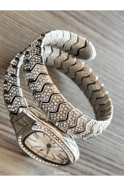 Bonicce Özel Hediyelik Kutuda Vintage Model, Minimal ,orjinal Kutusunda, Gümüş Renk Kordon, Kadın Kolsaati