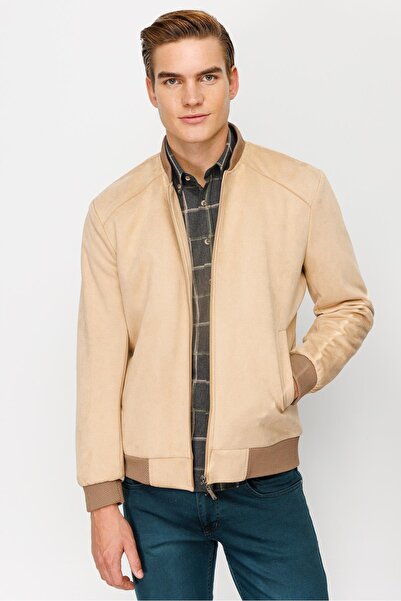 İgs Men's Beige Suede Coat