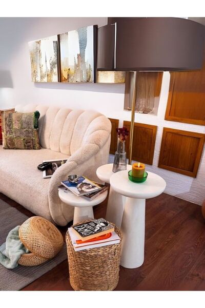 Gazzini Furniture Mushroom Üçlü Zigon Sehpa