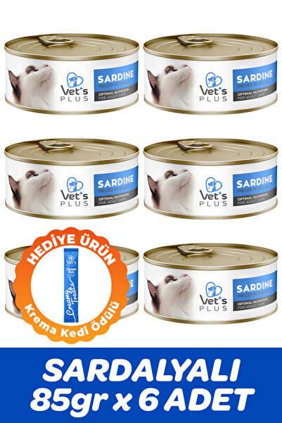 Vet's Plus Sardalyalı Tahılsız Kedi Konservesi 85gr (6 Adet)