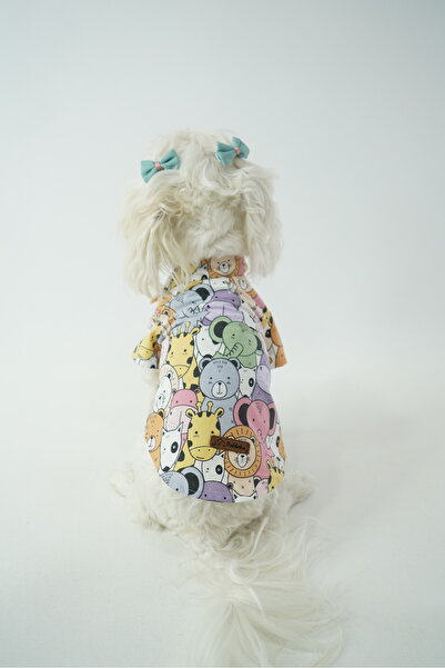 PATİLİNKA Kedi - Köpek Yazlık Poplin Tişört - Kıyafet - Elbise