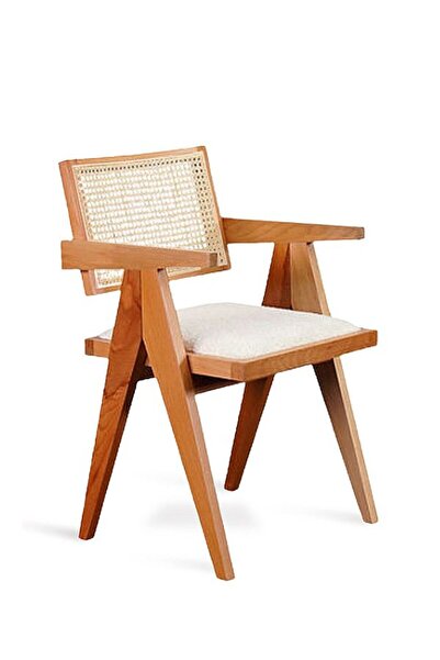 Gazzini Furniture Luna Pergel Hazeranlı Model Hasırlı Natural Ahşap Sandalye