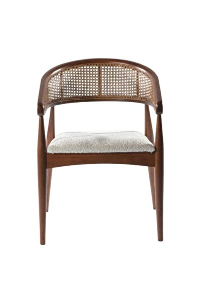 Gazzini Furniture Gazel Hasırlı Beyaz Teddy Kumaş Hazeran Model Ceviz Ahşap B...