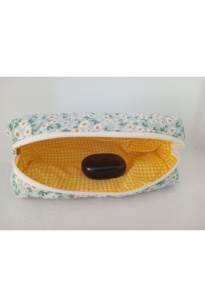 nartella Mini Daisy Patterned Pen Holder - School Pen Holder - Pencil Case - Soft Lined