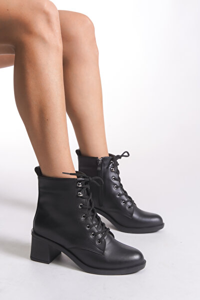 Riccon Runaphni Μαύρες γυναικείες μπότες με τακούνι - 0012500   Μοντέλο