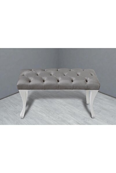 Gazzini Furniture Gazzini Classic Chester Model Kapitoneli Puf, Beyaz