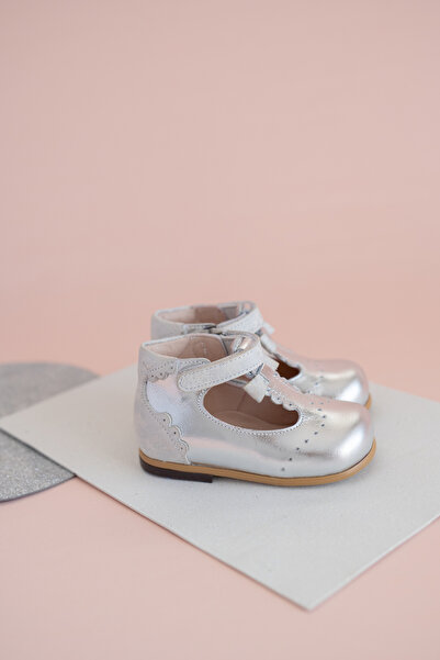 Bebbini Heidi-Orthopedic Silver Color First Step Girls' Shoes