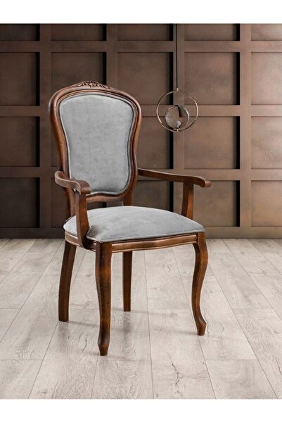 Gazzini Furniture Victoria Kolçaklı Ahşap Oymalı Country Sandalye