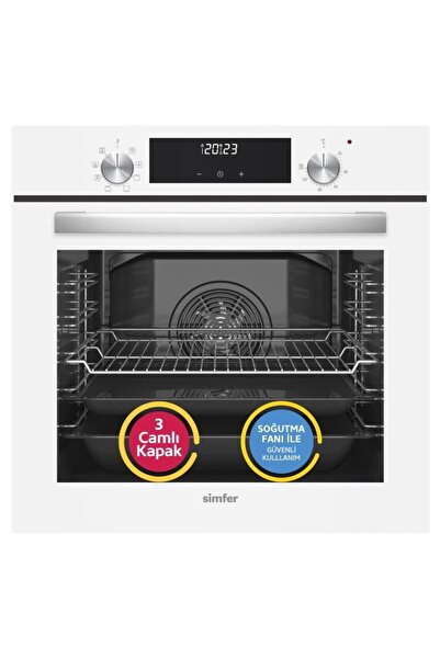 Simfer 9 Fonksiyon QS Dijital Beyaz 3'lü Ankastre Set ( Fırın + Ocak + Davlumbaz)