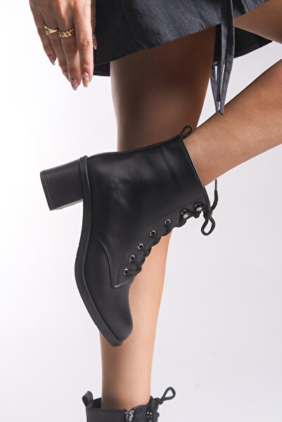 Riccon Runaphni Μαύρες γυναικείες μπότες με τακούνι - 0012500   Μοντέλο