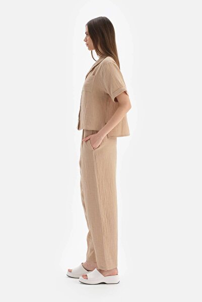 Dagi Beige Muslin Trousers