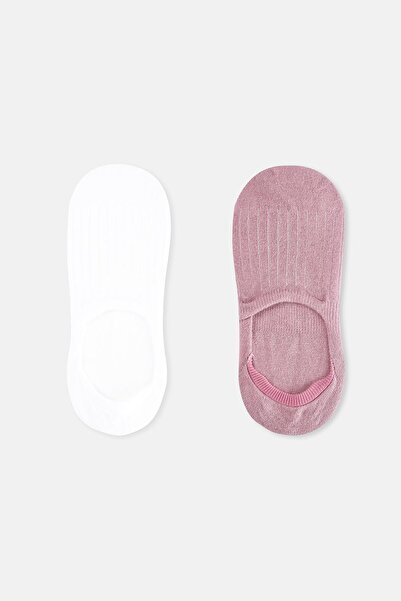 Dagi White-Powder Women's 2-Piece Invisible Socks