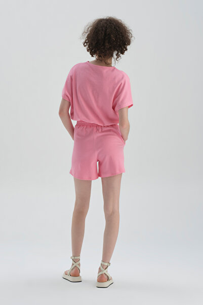 Dagi Pembe Kısa Geniş Paça Pamuklu Şort