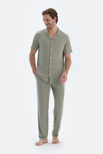 Dagi Σετ Πιτζάμες Μπεζ κοντομάνικο Basic Παντελόνι