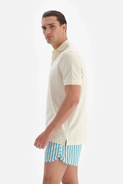 Dagi Ecru Pique Polo Neck T-Shirt