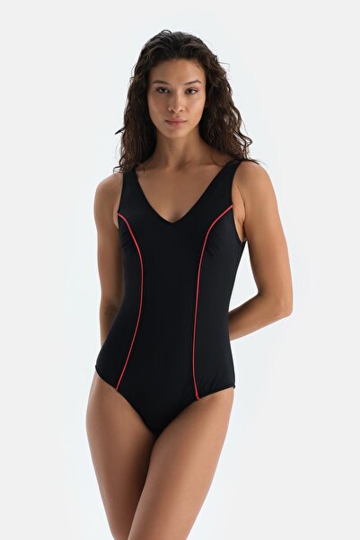 Dagi Μαύρο μαγιό με V λαιμόκοψη