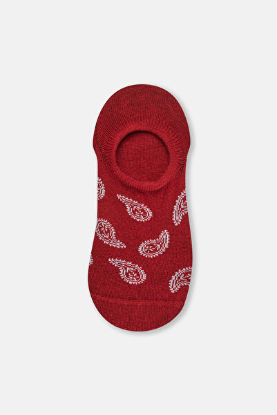 Dagi Виненочервени дамски невидими чорапи с шарки