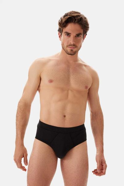 Dagi Black Seam Detailed Fabric Covered Elastic Slip