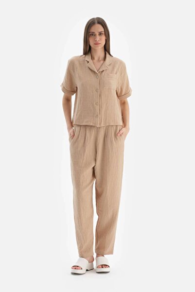 Dagi Beige Muslin Trousers