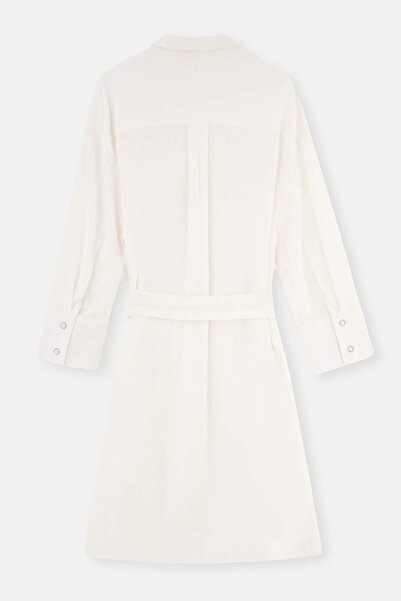 Dagi Ecru Front Buttoned Dress