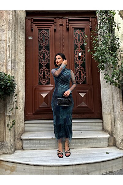 Linda Fashion TM Linda Fashion Tül Elbise Lacvert