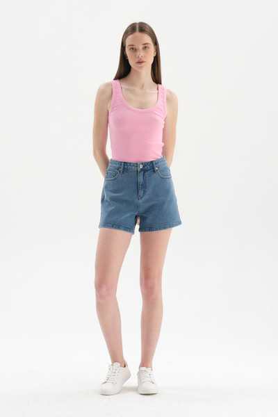 Dagi Pink Thick Strapped Ribbed Undershirt