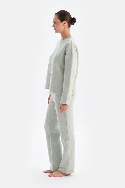 Dagi Light Gray Quilted Trousers Pajamas