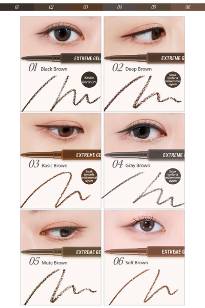 CLIO Suya Dayanıklı, Gün Boyu Kalıcı Kalem Eyeliner CLIO Extreme Gelpresso Pencil Liner (04 Gray Brown)