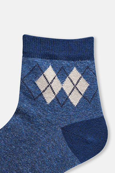 Dagi Gray Melange-Navy Blue Boy's 2-Piece Socks