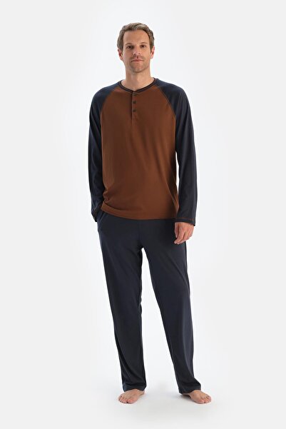 Dagi Camel Reglan Kol Patlı Tişört Pantolon Pijama Takımı