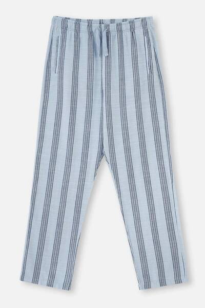 Dagi قيعان بيجامة منسوجة مخططة باللون الأزرق الفاتح