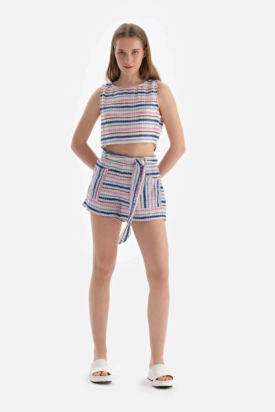 Dagi Pembe-Mavi Müslin Şort