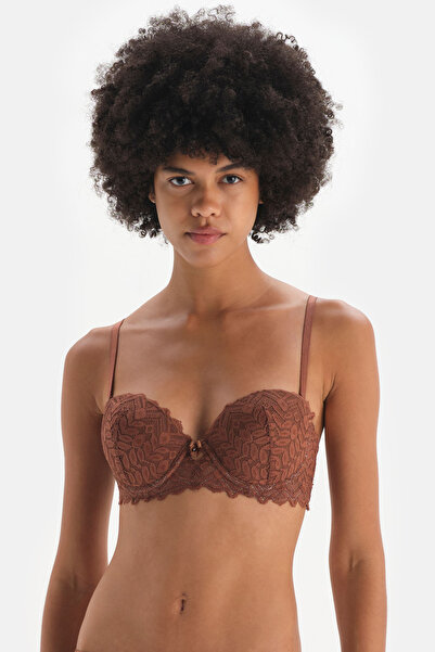 Dagi Brown Underwire Semi-Padded Strapless Bra