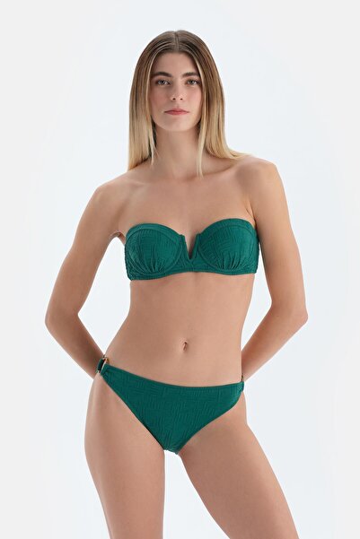 Dagi Dark Green Strapless Bikini Top