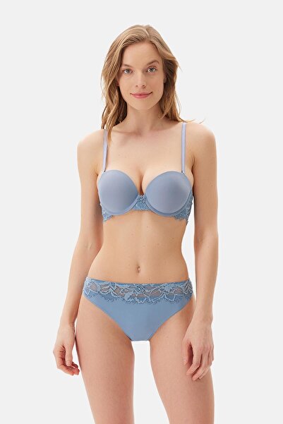 Dagi Sutien fără bretele cu detaliu din dantelă albastră