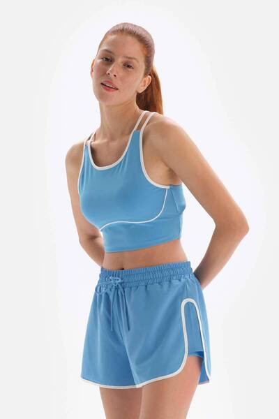 Dagi Light Blue Active Backless Sports Bra