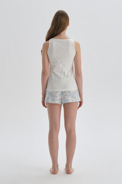 Dagi Beyaz Desenli Desenli Viskon Şort Pijama Altı