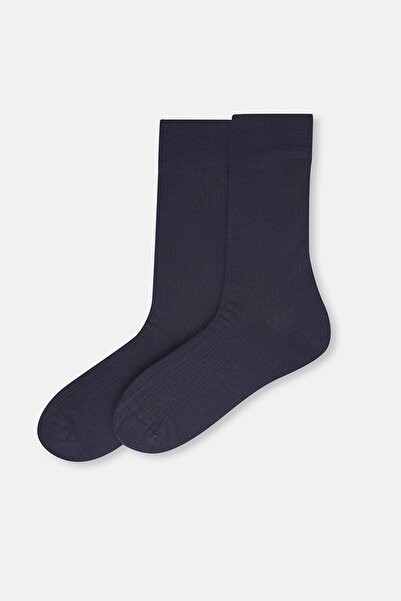 Dagi Мъжки бамбукови чорапи - тъмносиня текстура на райета