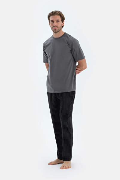 Dagi Σκούρο γκρι κοντομάνικο μπλουζάκι με λαιμόκοψη