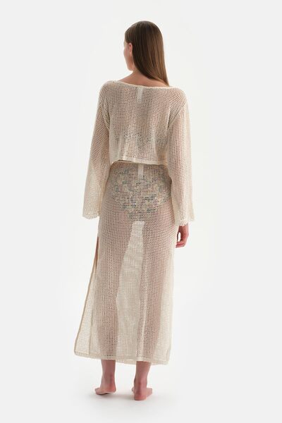 Dagi Ecru Mesh Skirt