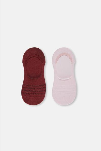 Dagi Червени дамски обикновени невидими чорапи от 2 части