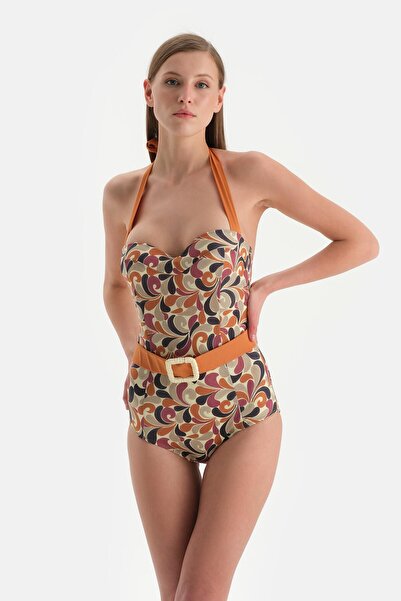 Dagi Καφέ μπικίνι στράπλες καλυμμένο μαγιό