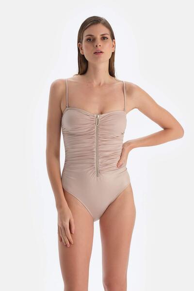 Dagi Μπεζ στράπλες μαγιό