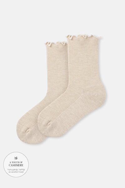 Dagi Дамски чорапи от кашмир и памук с релефна текстура