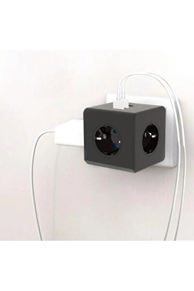 asua مقبس حائط ثلاثي مع حماية من التيار الحراري - منفذ USB 2x ونوع C