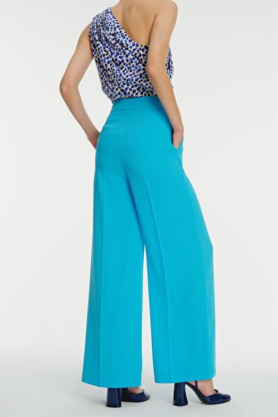 Exquise High Waist Wide Leg Crepe Trousers