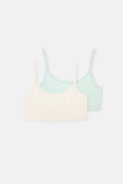 Dagi Zöld-Ecru 2 részes lány pamut melltartó