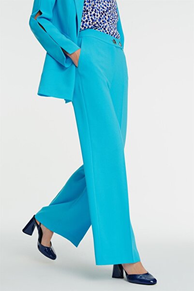 Exquise High Waist Wide Leg Crepe Trousers