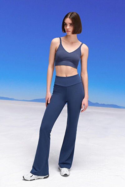 Dagi Leggings cu picior lat pentru femei, albastru bleumarin Active