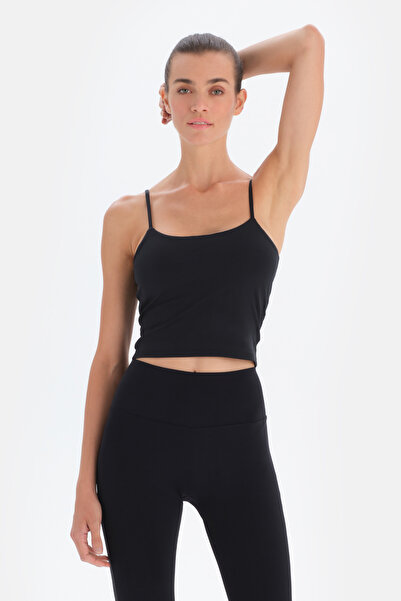 Dagi Μαύρο Crop Tank Top με Active Straps